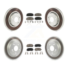 Charger l'image dans la galerie, Front Rear Coated Disc Brake Rotors And Ceramic Pads Kit For Acura RLX