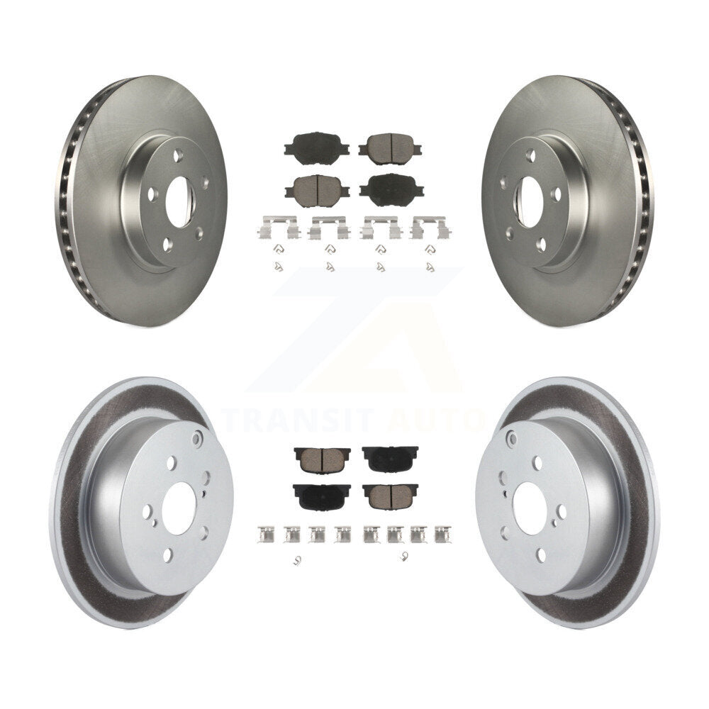 [Front+Rear] 2005-2010 Scion tC Premium Coated Rotors & Ceramic Pads Brake Kit For Max Braking