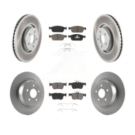 Front Rear Coated Disc Brake Rotors And Ceramic Pads Kit For Lincoln MKC