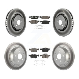 Front Rear Coated Brake Rotor Ceramic Pad Kit For Ford Edge Lincoln MKX Nautilus