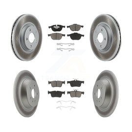 Front Rear Coated Disc Brake Rotors And Ceramic Pads Kit For Ford Escape