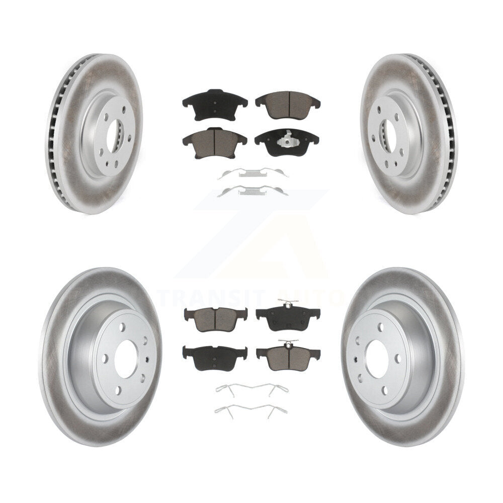 Front Rear Coated Disc Brake Rotor & Ceramic Pad Kit For Ford Fusion Lincoln MKZ