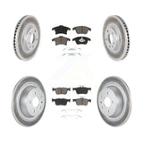 Front Rear Coated Disc Brake Rotor & Ceramic Pad Kit For Ford Fusion Lincoln MKZ