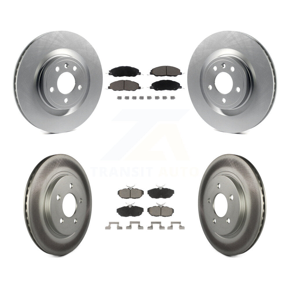 Front Rear Coated Disc Brake Rotors And Ceramic Pads Kit For Ford Mustang