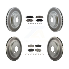 Front Rear Coated Disc Brake Rotors And Ceramic Pads Kit For Ford Mustang
