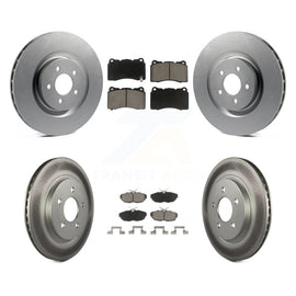 Front Rear Coated Disc Brake Rotors And Ceramic Pads Kit For Ford Mustang