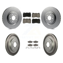 Charger l'image dans la galerie, Front Rear Coated Disc Brake Rotors And Ceramic Pads Kit For Ford Mustang