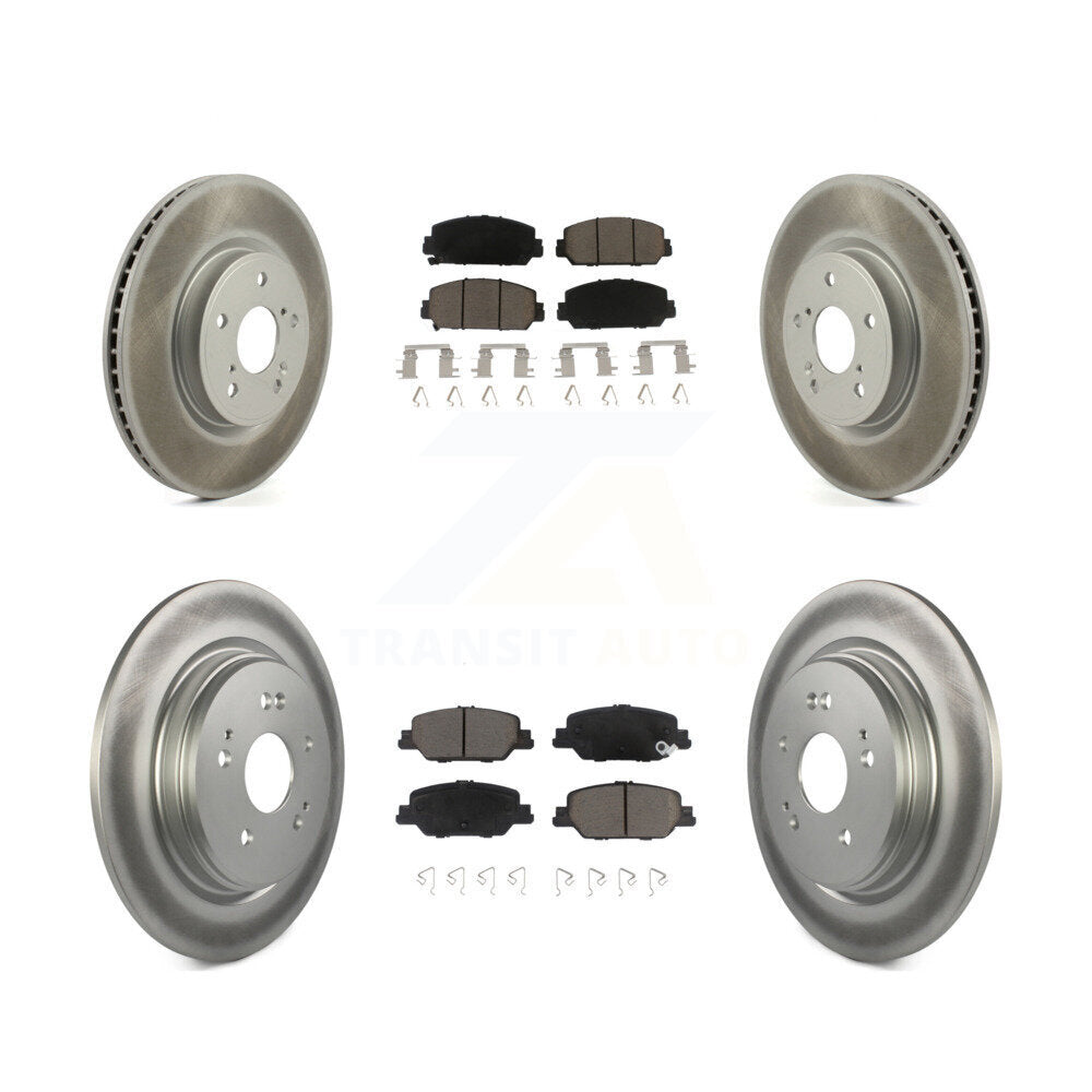 Front Rear Coated Disc Brake Rotors And Ceramic Pads Kit For Honda CR-V