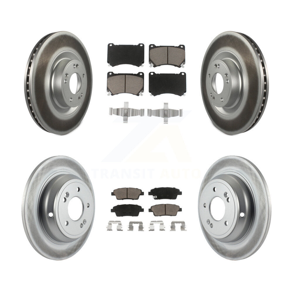 [Front+Rear] 2012-2014 Hyundai Genesis 5.0L Premium Coated Rotors & Ceramic Pads Brake Kit For Max Braking