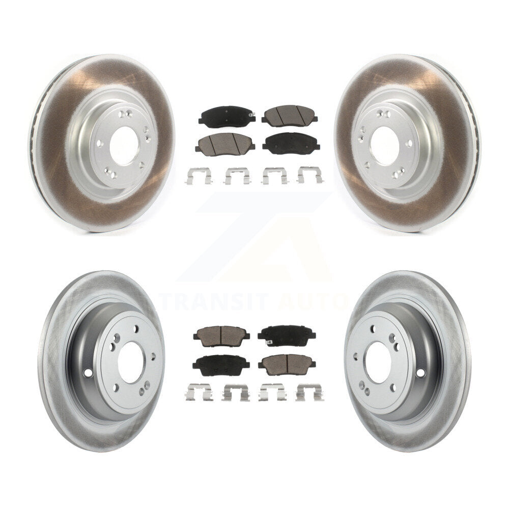 [Front+Rear] 2012 Hyundai Genesis 3.8L Premium Coated Rotors & Ceramic Pads Brake Kit For Max Braking
