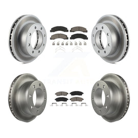 Front Rear Coat Brake Rotors Ceramic Pad Kit For Ford F-250 Super Duty Excursion