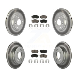 Front Rear Coat Brake Rotors Ceramic Pad Kit For 15-16 Hyundai Sonata GAS engine