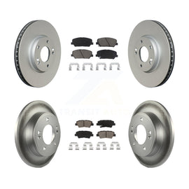Front Rear Coat Brake Rotors Ceramic Pad Kit For Hyundai Veloster Kia Forte Koup