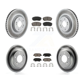 Front Rear Coated Brake Rotor Ceramic Pad Kit For 2015 Hyundai Sonata GAS engine