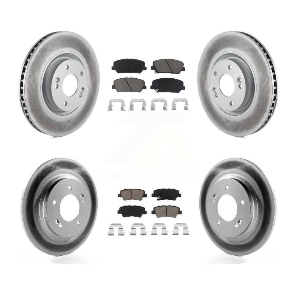 [Front+Rear] 2013-2015 Kia Optima 2.0L Premium Coated Rotors & Ceramic Pads Brake Kit For Max Braking