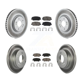 Front Rear Coated Disc Brake Rotors And Ceramic Pads Kit For Kia Optima 2.0L