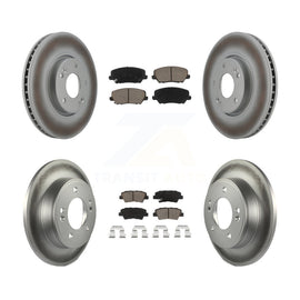 Front Rear Coated Disc Brake Rotors And Ceramic Pads Kit For Kia Forte Forte5 SX