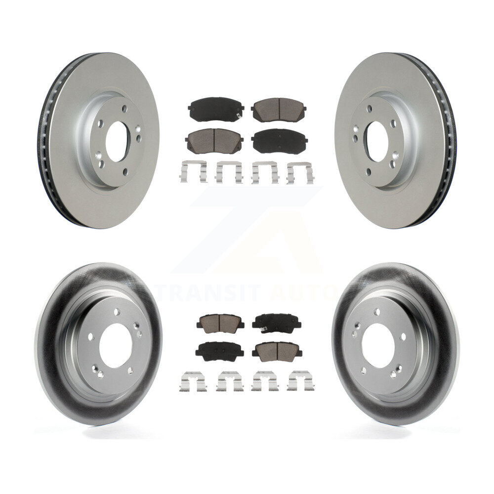 Front Rear Coated Disc Brake Rotors And Ceramic Pads Kit For Kia Soul EV