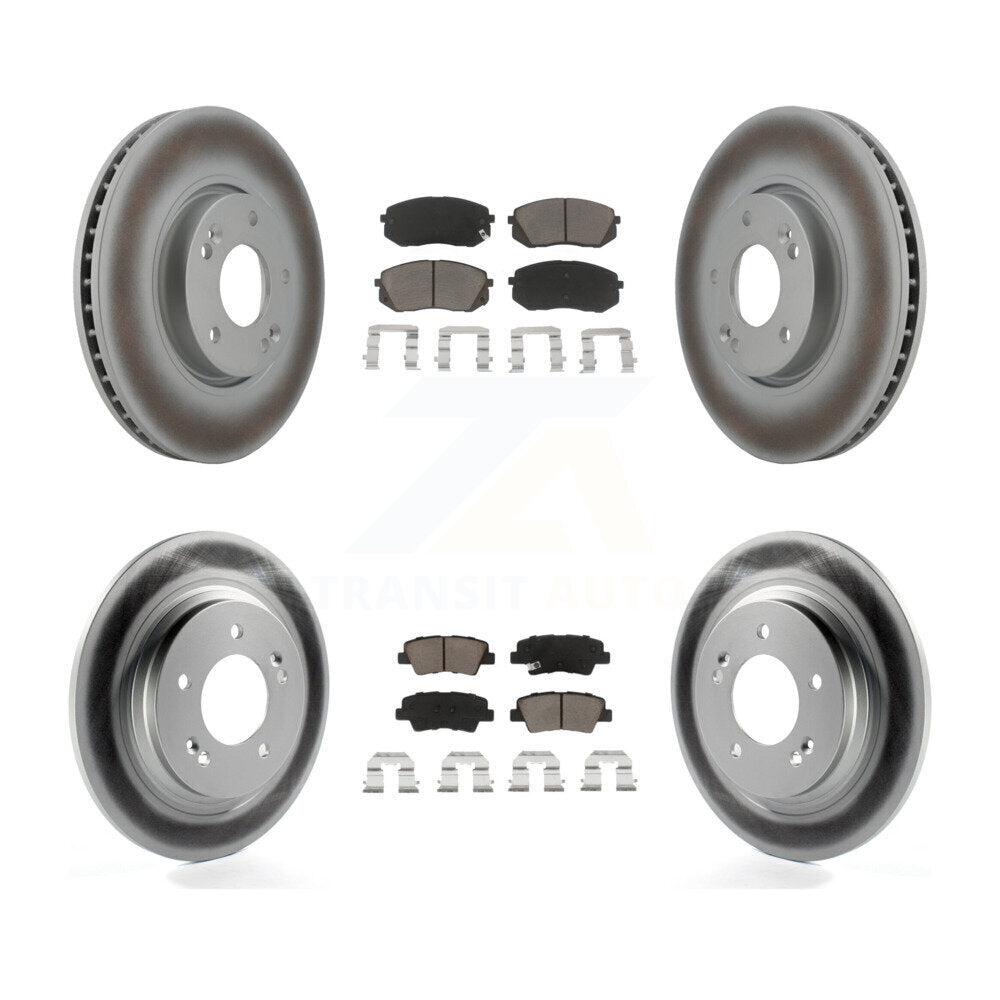 Front Rear Coated Disc Brake Rotors And Ceramic Pads Kit For Kia Soul EV
