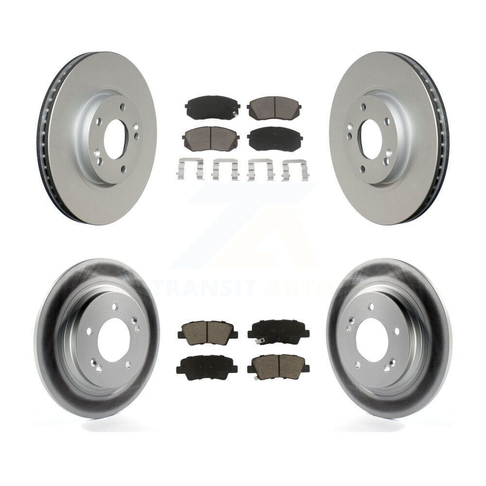 Front Rear Coated Disc Brake Rotors And Ceramic Pads Kit For Kia Soul EV