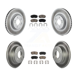 Front Rear Coated Disc Brake Rotors And Ceramic Pads Kit For Kia Optima