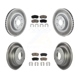 Front Rear Coated Disc Brake Rotors And Ceramic Pads Kit For Kia Optima