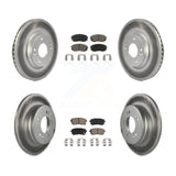 Front Rear Coated Disc Brake Rotors And Ceramic Pads Kit For Kia Optima