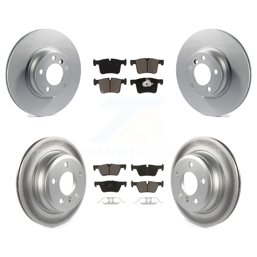 Front Rear Coated Disc Brake Rotors And Ceramic Pad Kit For BMW 328i xDrive 428i