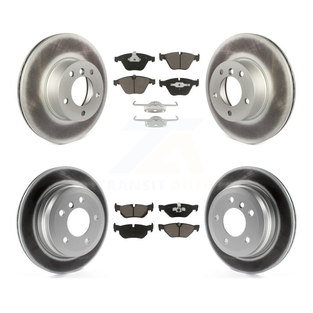 Front Rear Coated Disc Brake Rotors Ceramic Pad Kit For BMW 328i xDrive X1 328xi