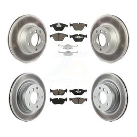 Front Rear Coated Disc Brake Rotors And Ceramic Pads Kit For BMW 328i 323i