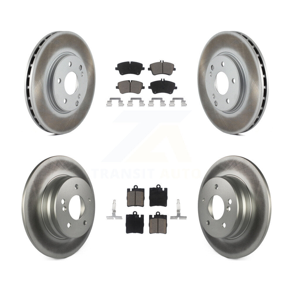 Front Rear Coated Brake Rotor Ceramic Pad Kit For Mercedes-Benz C240 CLK350 C320