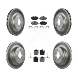 Front Rear Coated Disc Brake Rotors And Ceramic Pads Kit For Mercedes-Benz C240