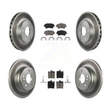 Front Rear Coated Disc Brake Rotors And Ceramic Pads Kit For Mercedes-Benz C240