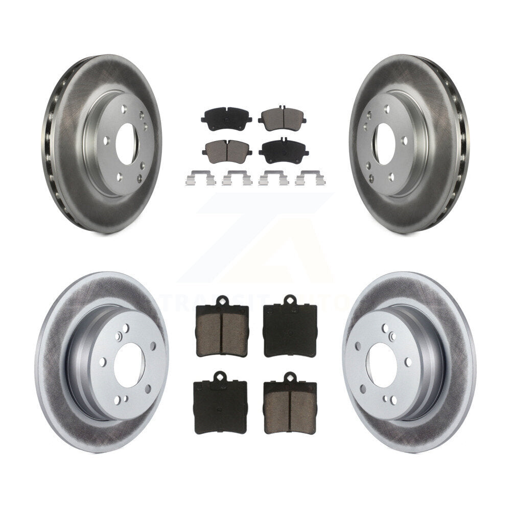 Front Rear Coated Disc Brake Rotor & Ceramic Pad Kit For Mercedes-Benz C230 C240