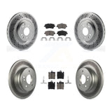 Front Rear Coated Disc Brake Rotors And Ceramic Pads Kit For Mercedes-Benz C320