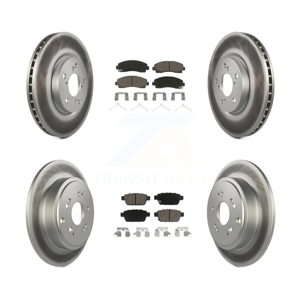 [Front+Rear] 2006-2014 Honda Ridgeline Premium Coated Rotors & Ceramic Pads Brake Kit For Max Braking