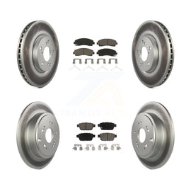 [Front+Rear] 2006-2014 Honda Ridgeline Premium Coated Rotors & Ceramic Pads Brake Kit For Max Braking