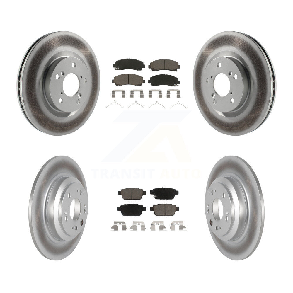 [Front+Rear] 2009-2014 Acura TL Premium Coated Rotors & Ceramic Pads Brake Kit For Max Braking