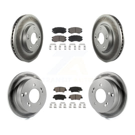 Front Rear Coated Disc Brake Rotors And Ceramic Pads Kit For Hyundai Sonata 2.4L