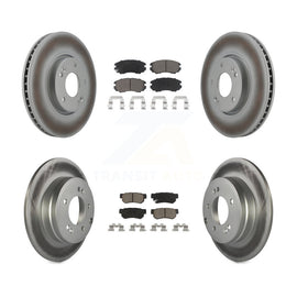 Front Rear Coated Disc Brake Rotors And Ceramic Pads Kit For Hyundai Sonata 3.3L