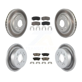 Front Rear Coated Disc Brake Rotors And Ceramic Pads Kit For Hyundai Elantra