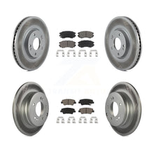 Charger l'image dans la galerie, Front Rear Coated Disc Brake Rotor &amp; Ceramic Pad Kit For 2010-2011 Hyundai Azera