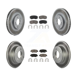 Front Rear Coated Disc Brake Rotor & Ceramic Pad Kit For 2010-2011 Hyundai Azera