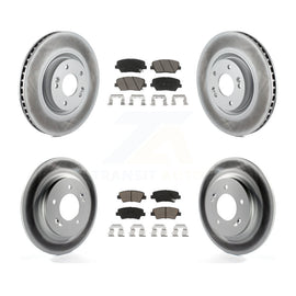[Front+Rear] 16-17 Hyundai Azera Limited Premium Coated Rotors & Ceramic Pads Brake Kit For Max Braking