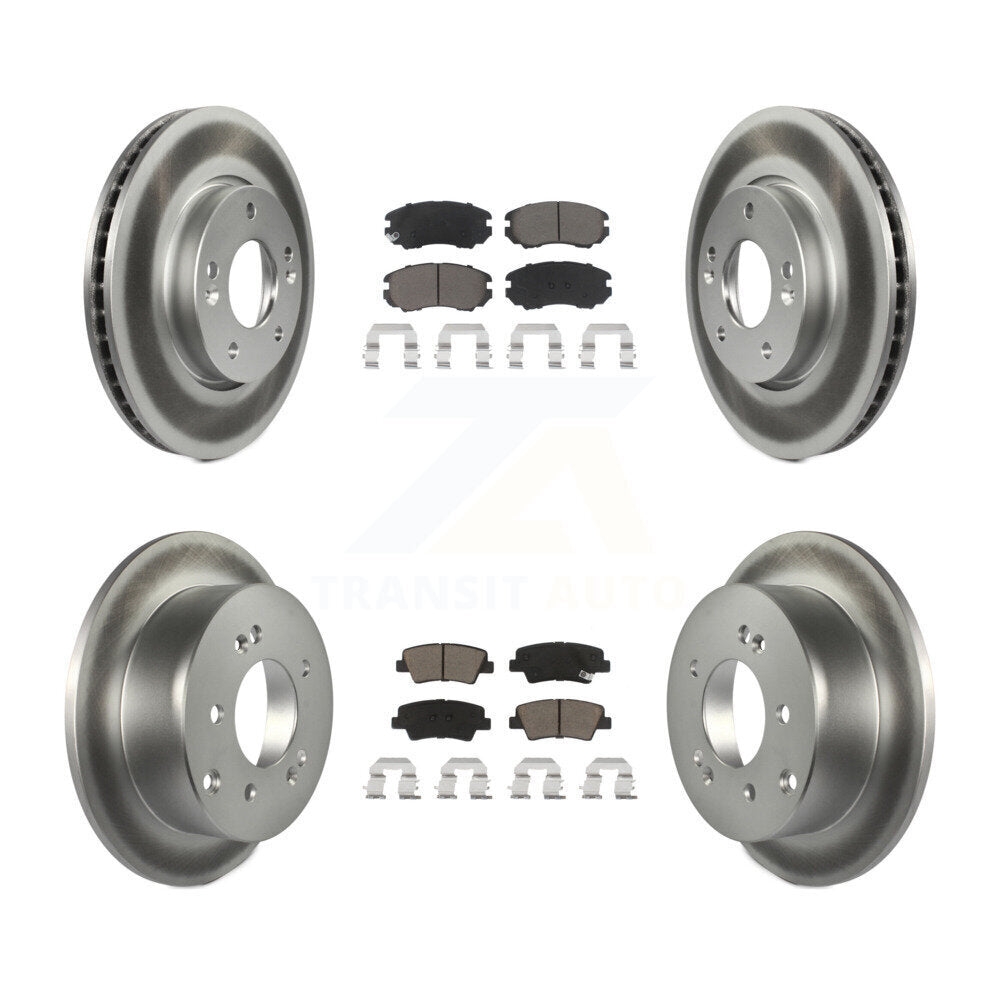 [Front+Rear] 2010-2011 Kia Soul 2.0L Premium Coated Rotors & Ceramic Pads Brake Kit For Max Braking