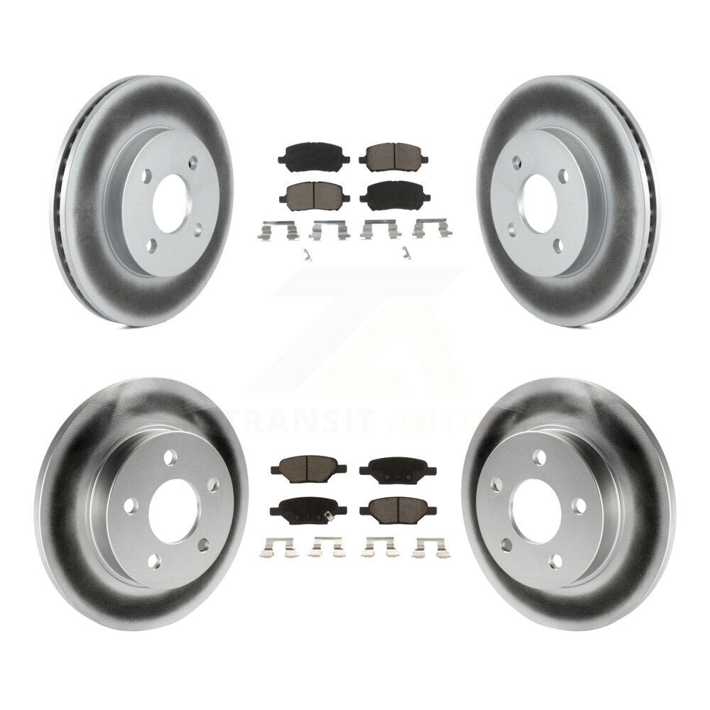 Front Rear Coated Disc Brake Rotors And Ceramic Pads Kit For Pontiac G5 Pursuit