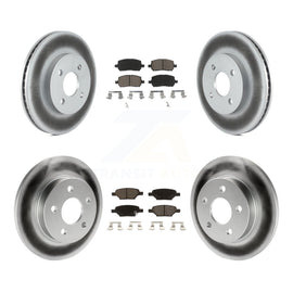Front Rear Coated Disc Brake Rotors And Ceramic Pads Kit For Pontiac G5 Pursuit