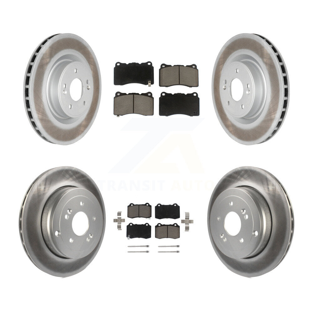 Front Rear Coated Disc Brake Rotor And Ceramic Pad Kit For Hyundai Genesis Coupe