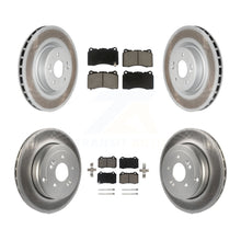 Load image into Gallery viewer, Front Rear Coated Disc Brake Rotor And Ceramic Pad Kit For Hyundai Genesis Coupe