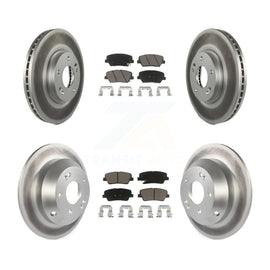 Front Rear Coated Brake Rotor & Ceramic Pad Kit For Kia Sorento Hyundai Santa Fe